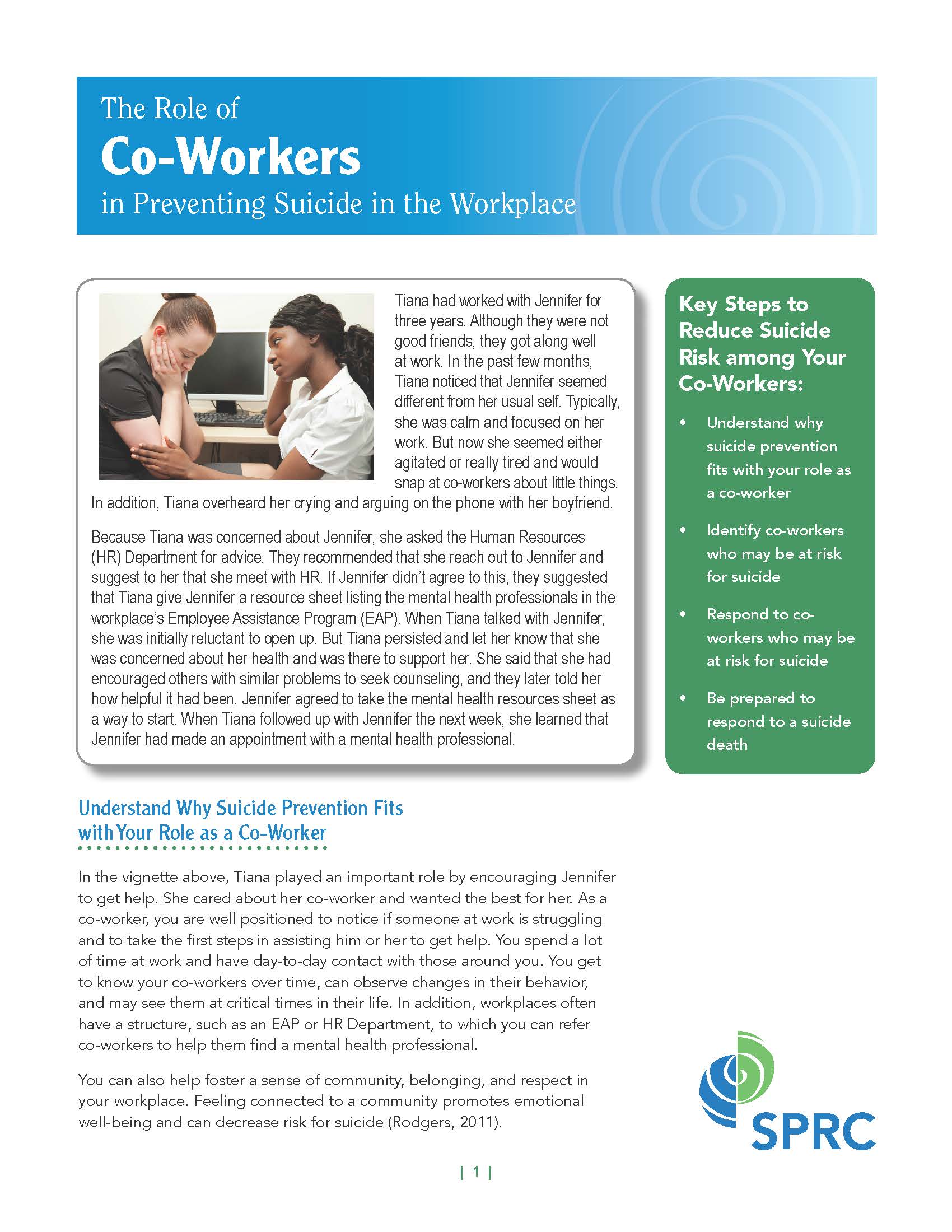 The Role of Co-Workers in Preventing Suicide